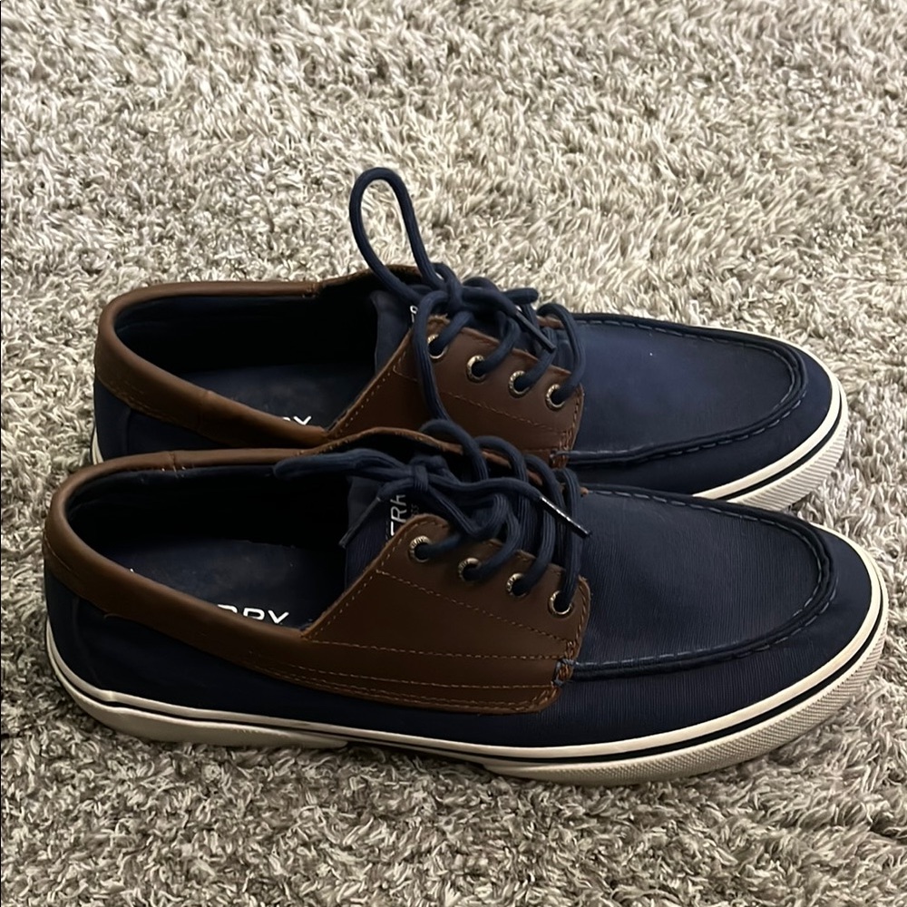 Sperry Top Sider memory foam Navy and Brown Men's 12 Shoes